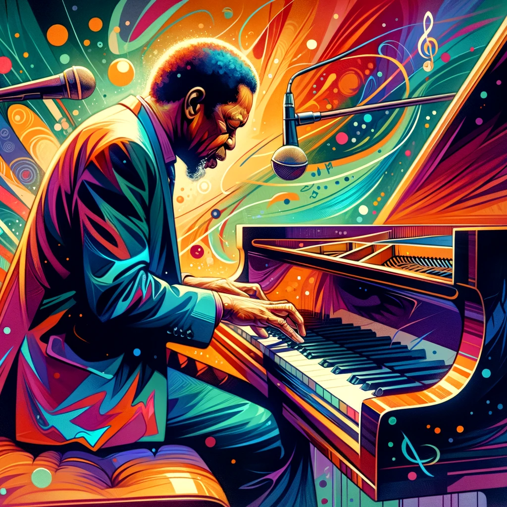 #HerbieHancock mentre suona il pianoforte.