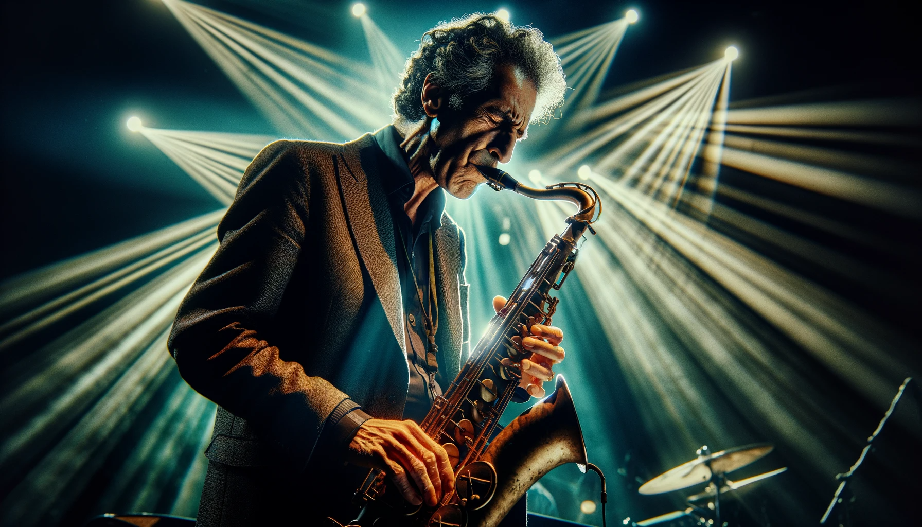 #JamesSenese, an Italian musician and saxophonist, performing on stage.